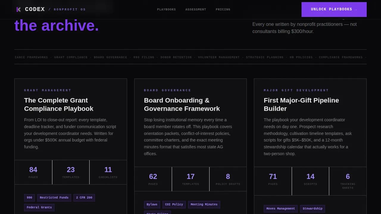 Archive — Minimalist Nonprofit Hub Landing Page Template
