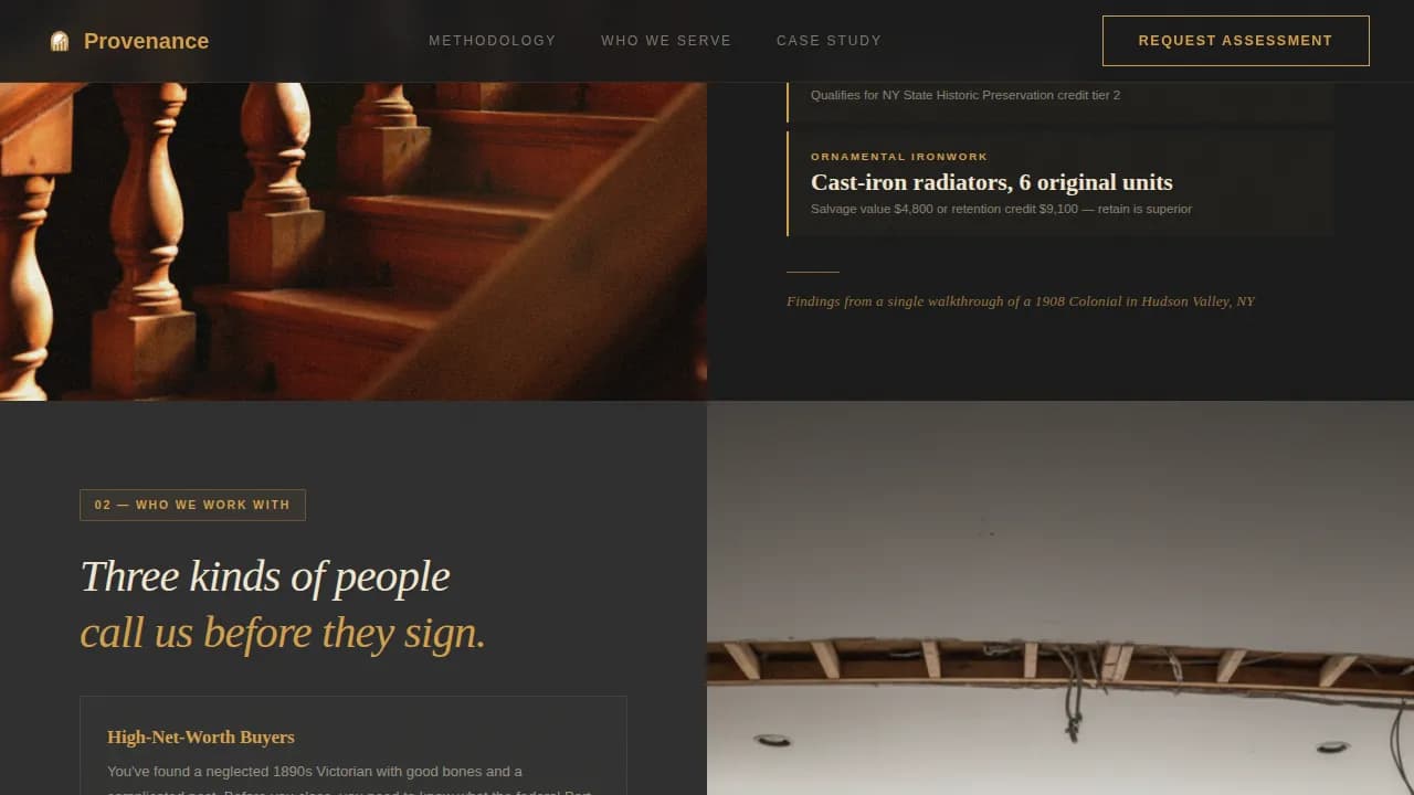 Appraise — Heritage Home Investment Landing Page Template