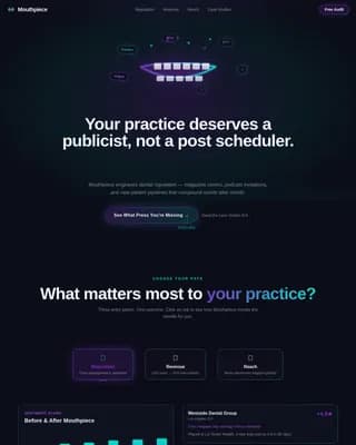 Mouthpiece - Immersive Dental PR Agency Landing Page Template