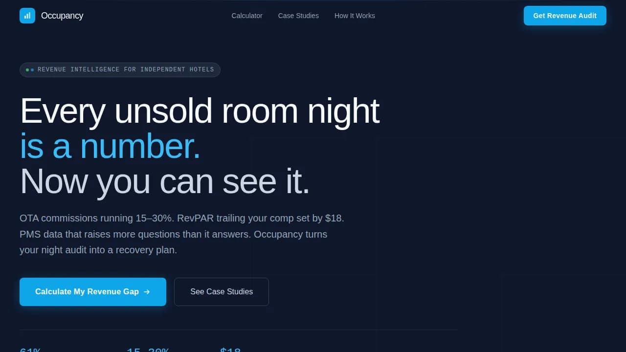 Occupancy - Revenue Recovery Dashboard Landing Page Template