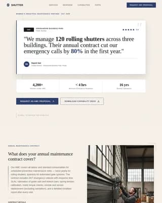 Gateway — Commercial Garage Operations Landing Page Template