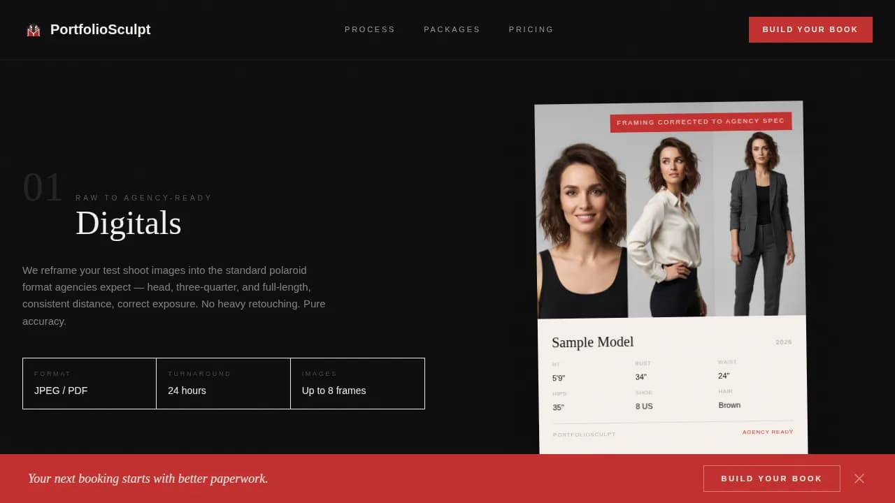 Folio — Editorial Modeling Portfolio Landing Page Template