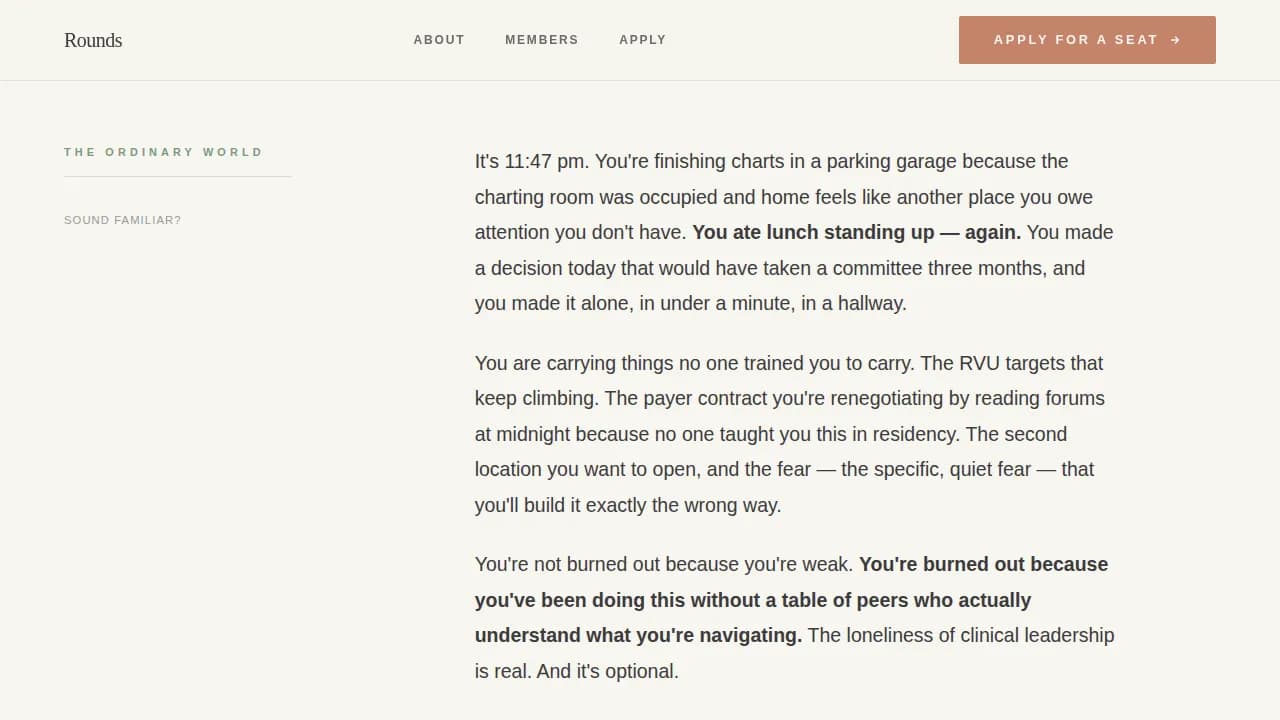 Convene — Exclusive Clinician Network Landing Page Template