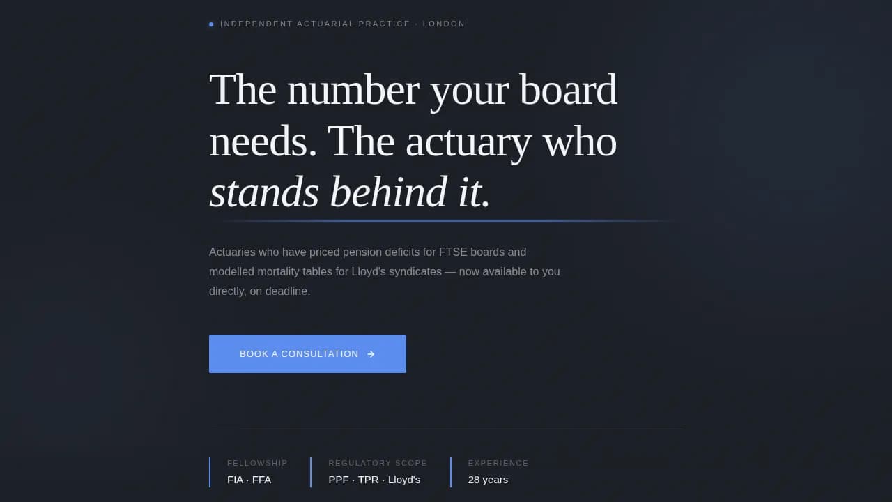 Calculate — Premium Actuary Services Landing Page Template