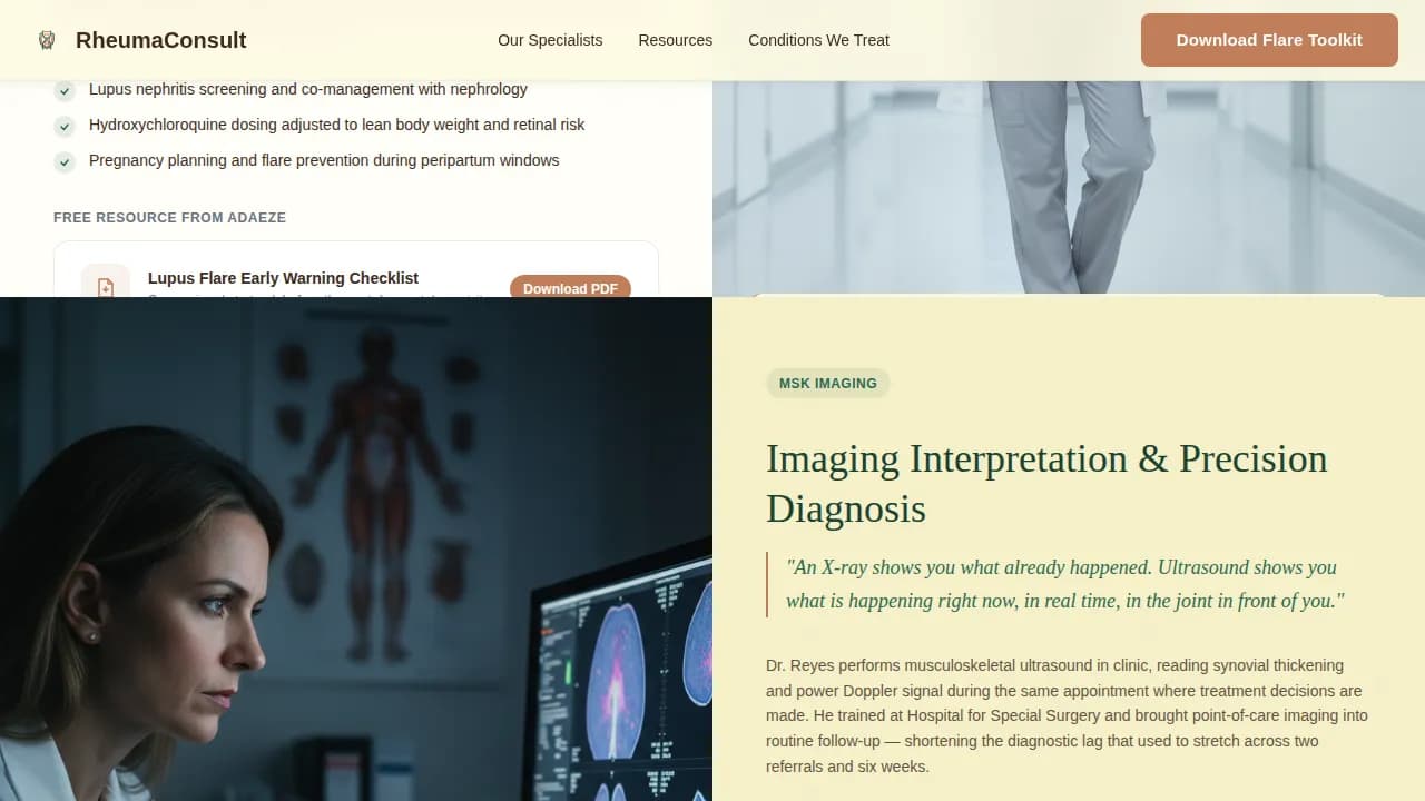 Vitals — Expert Rheumatology Portal Landing Page Template