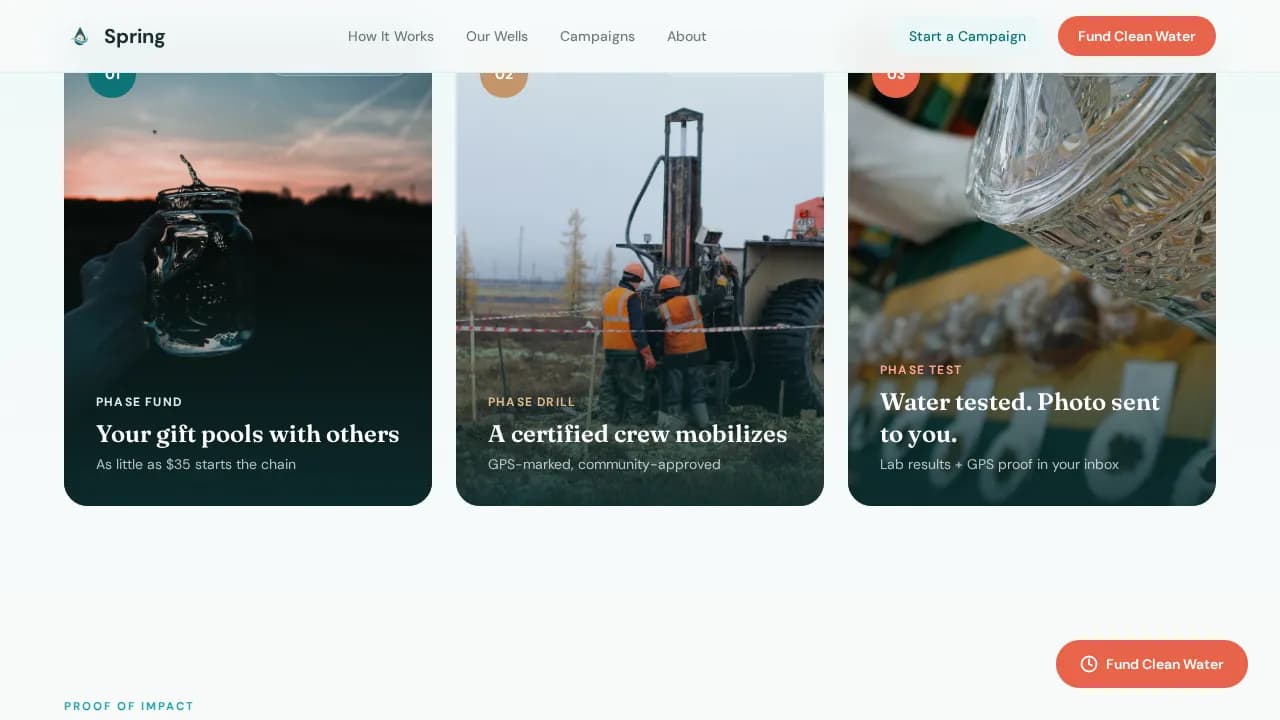 Spring - Clean Water Fundraising Landing Page Template