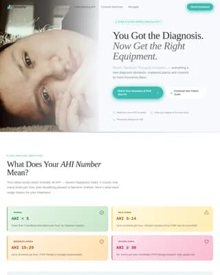 Breathe - Trusted CPAP Equipment Comparison Landing Page Template