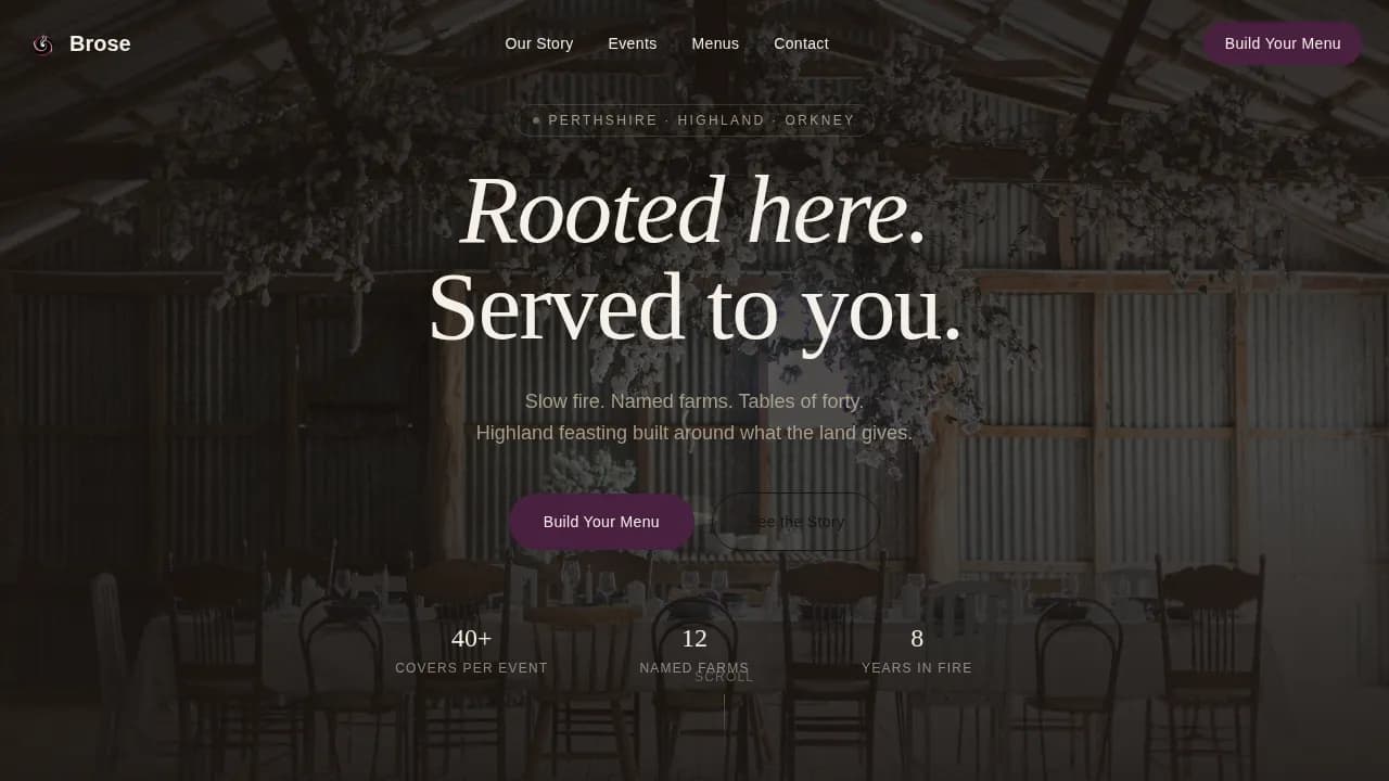 Brose — Artisan Scottish Catering Landing Page Template
