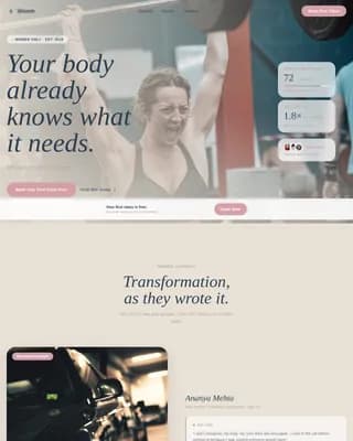 Women-Only Gym Website Template with Transformation Stories
