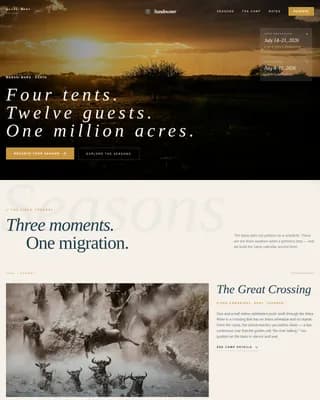 Ultra-Luxury Safari Camp Seasonal Photography Website Template