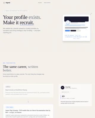 Signal - Precision LinkedIn Optimization Landing Page Template