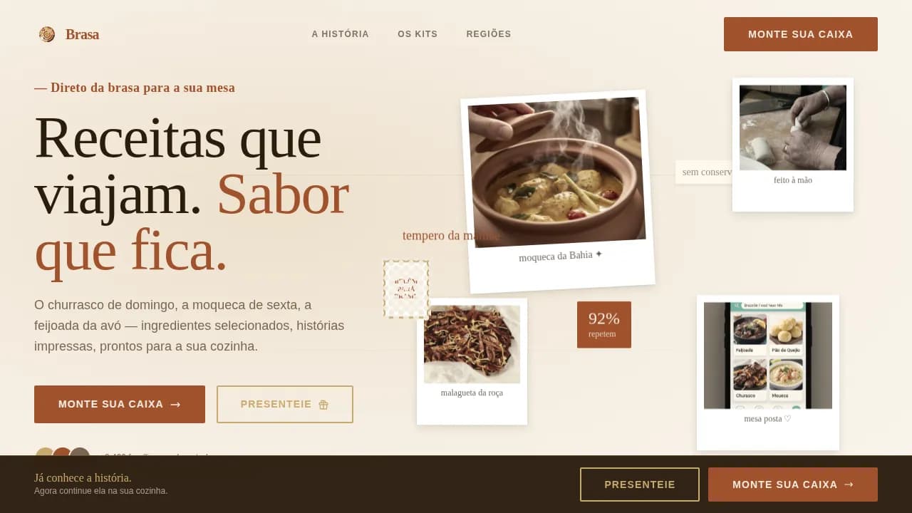 Brasa — Premium Brazilian Meal Kit Landing Page Template