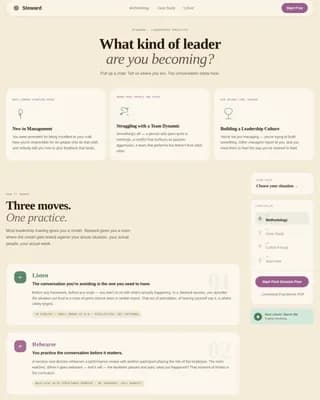 Steward — Immersive Leadership Training Landing Page Template