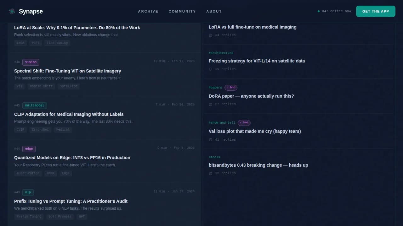 Synapse — Advanced Machine Learning Community Landing Page Template