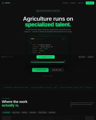 Harvest — Smart Agriculture Recruitment Landing Page Template