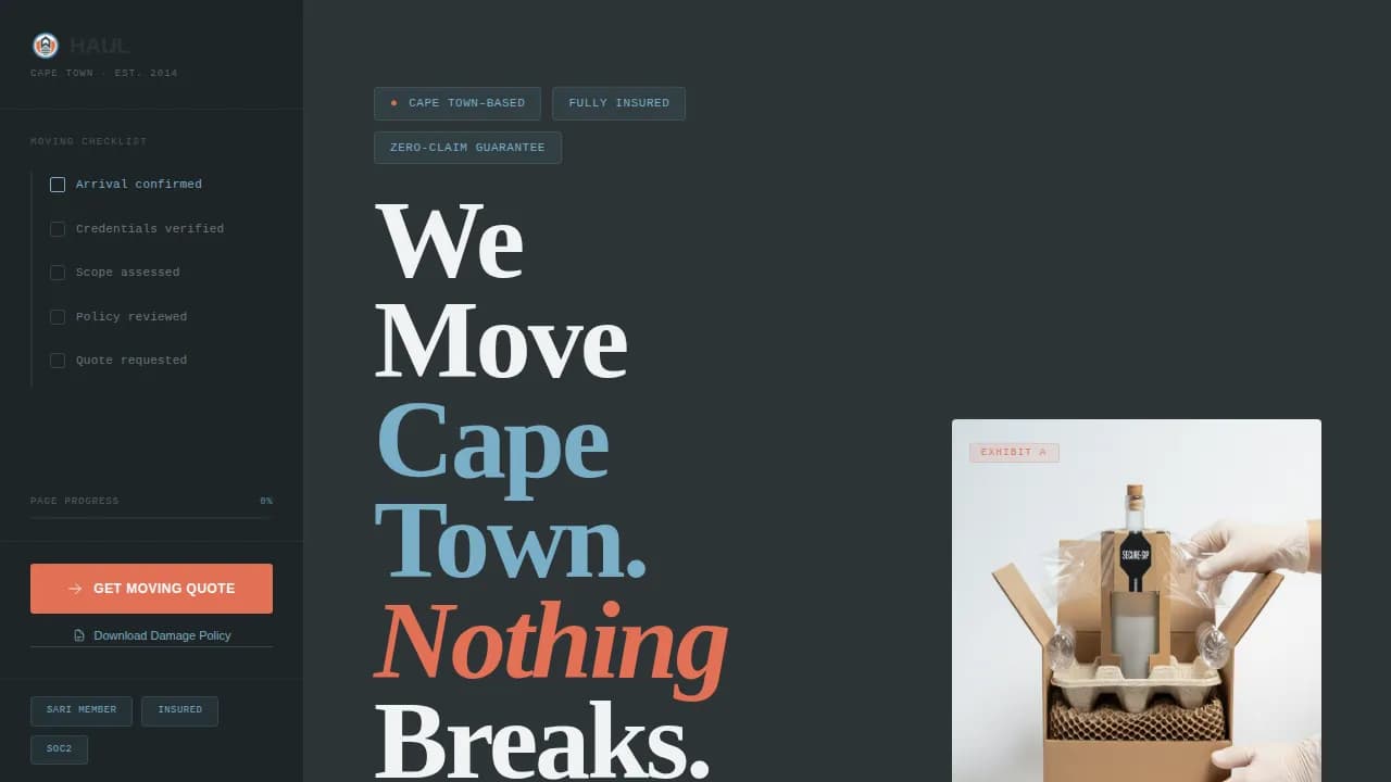 Haul - Professional Moving Authority Landing Page Template