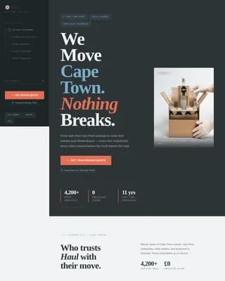 Haul - Professional Moving Authority Landing Page Template