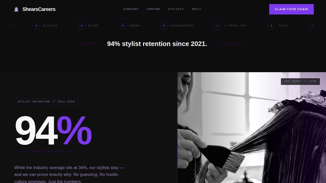Hair Salon Careers Website Template