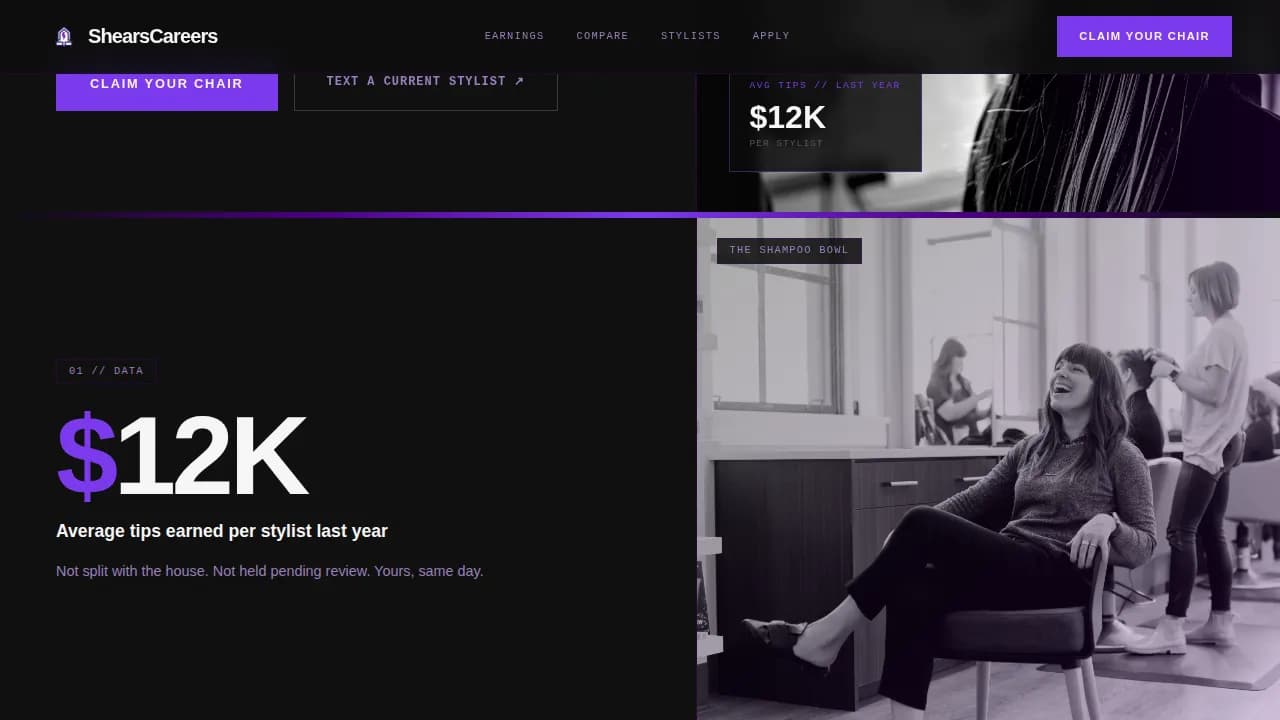 Hair Salon Careers Website Template
