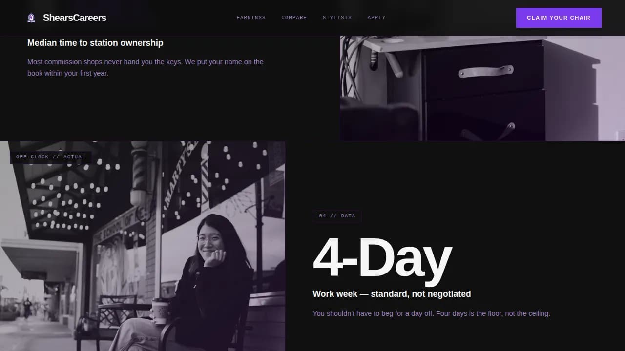Hair Salon Careers Website Template