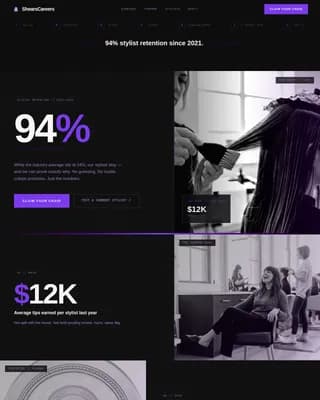 Hair Salon Careers Website Template