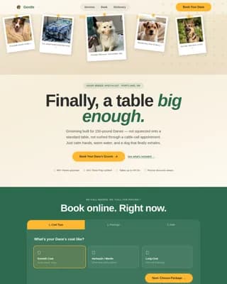 Gentle — Specialist Great Dane Grooming Landing Page Template