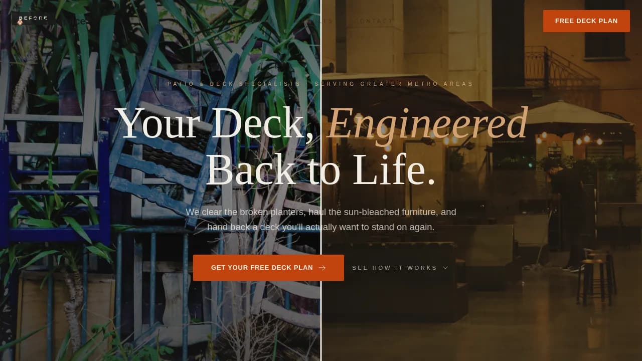 Clearspace - Engineered Deck Declutter Landing Page Template
