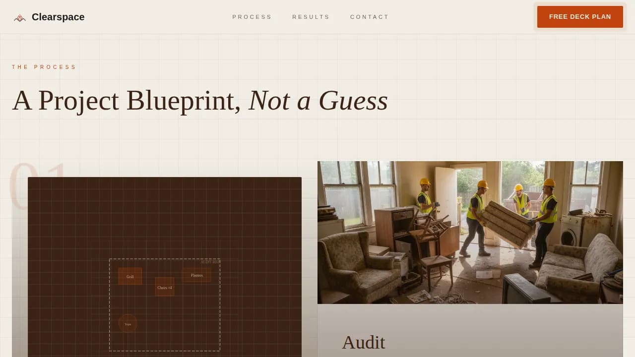 Clearspace - Engineered Deck Declutter Landing Page Template