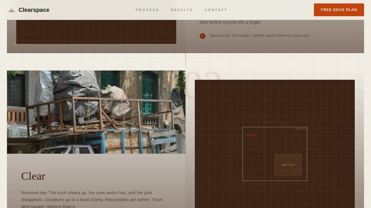Clearspace - Engineered Deck Declutter Landing Page Template