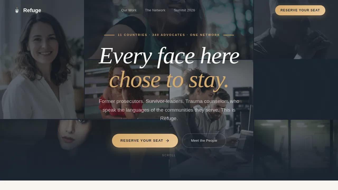 Refuge — Empowered Survivor Advocacy Landing Page Template