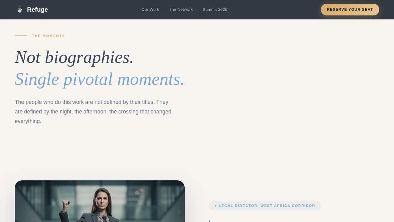 Refuge — Empowered Survivor Advocacy Landing Page Template