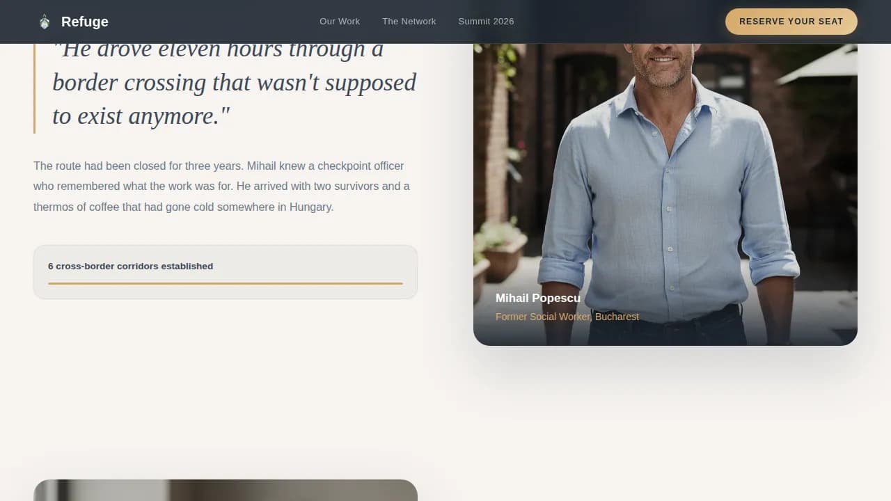 Refuge — Empowered Survivor Advocacy Landing Page Template