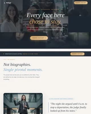Refuge — Empowered Survivor Advocacy Landing Page Template
