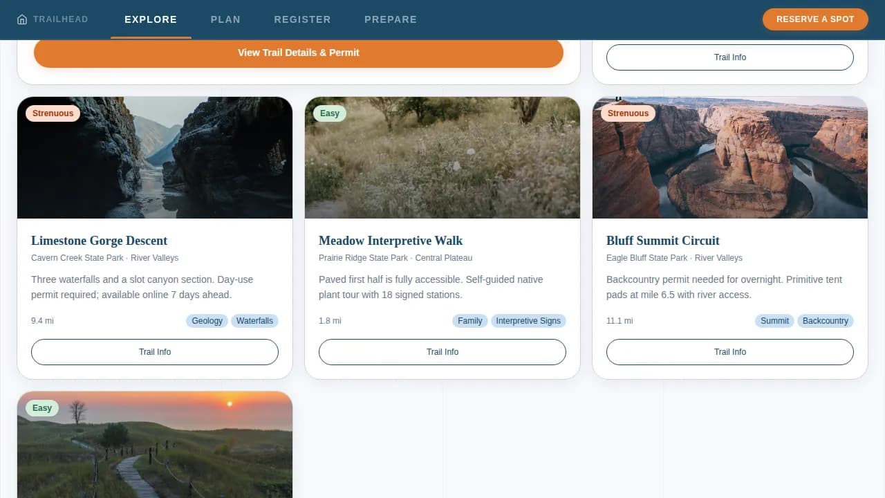 Trailhead — Premium Outdoor Adventure Landing Page Template