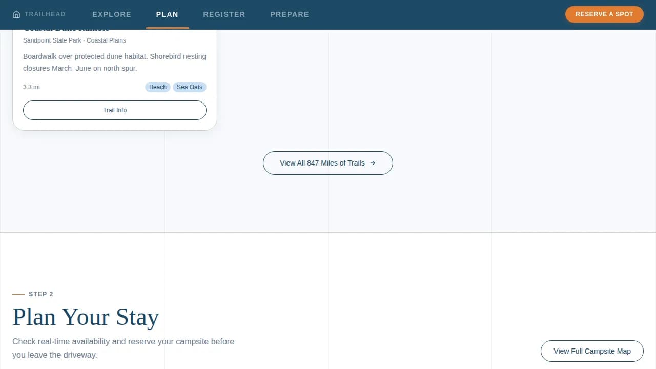 Trailhead — Premium Outdoor Adventure Landing Page Template
