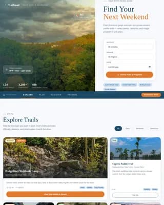 Trailhead — Premium Outdoor Adventure Landing Page Template