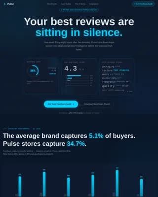 Pulse — Instant Feedback Analytics Dashboard Landing Page Template