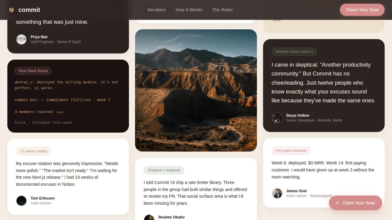 Commit — Rapid Engineering Accountability Landing Page Template