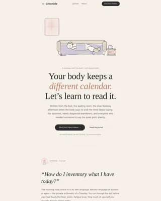 Journal — Compassionate Chronic Wellness Landing Page Template