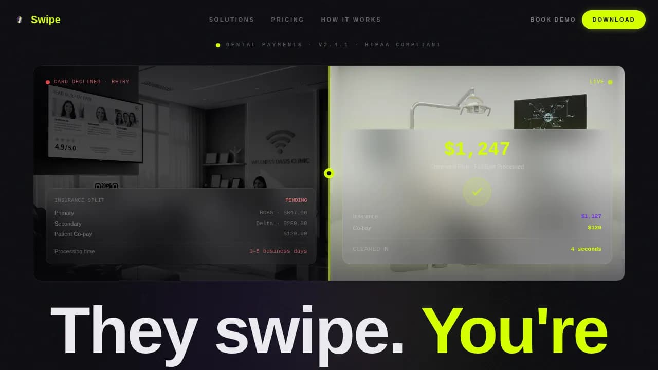 Swipe — Smart Dental Payments Landing Page Template