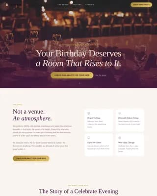 Venue — Premium Party Destination Landing Page Template