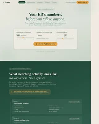 Triage - ED Efficiency Estimator Emergency Medicine EMR Landing Page Template