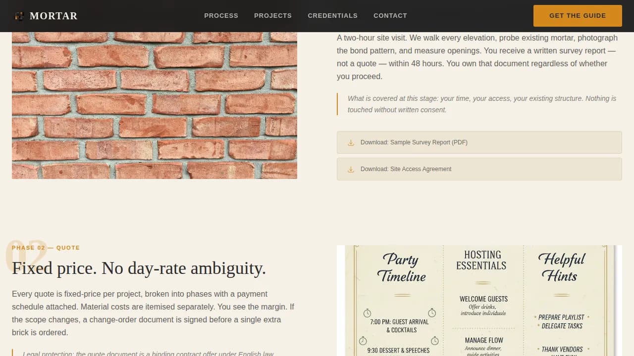 Masonry — Certified Masonry Artisan Landing Page Template