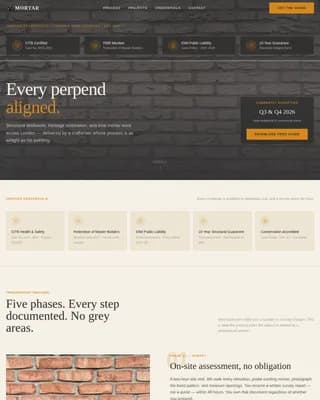 Masonry — Certified Masonry Artisan Landing Page Template
