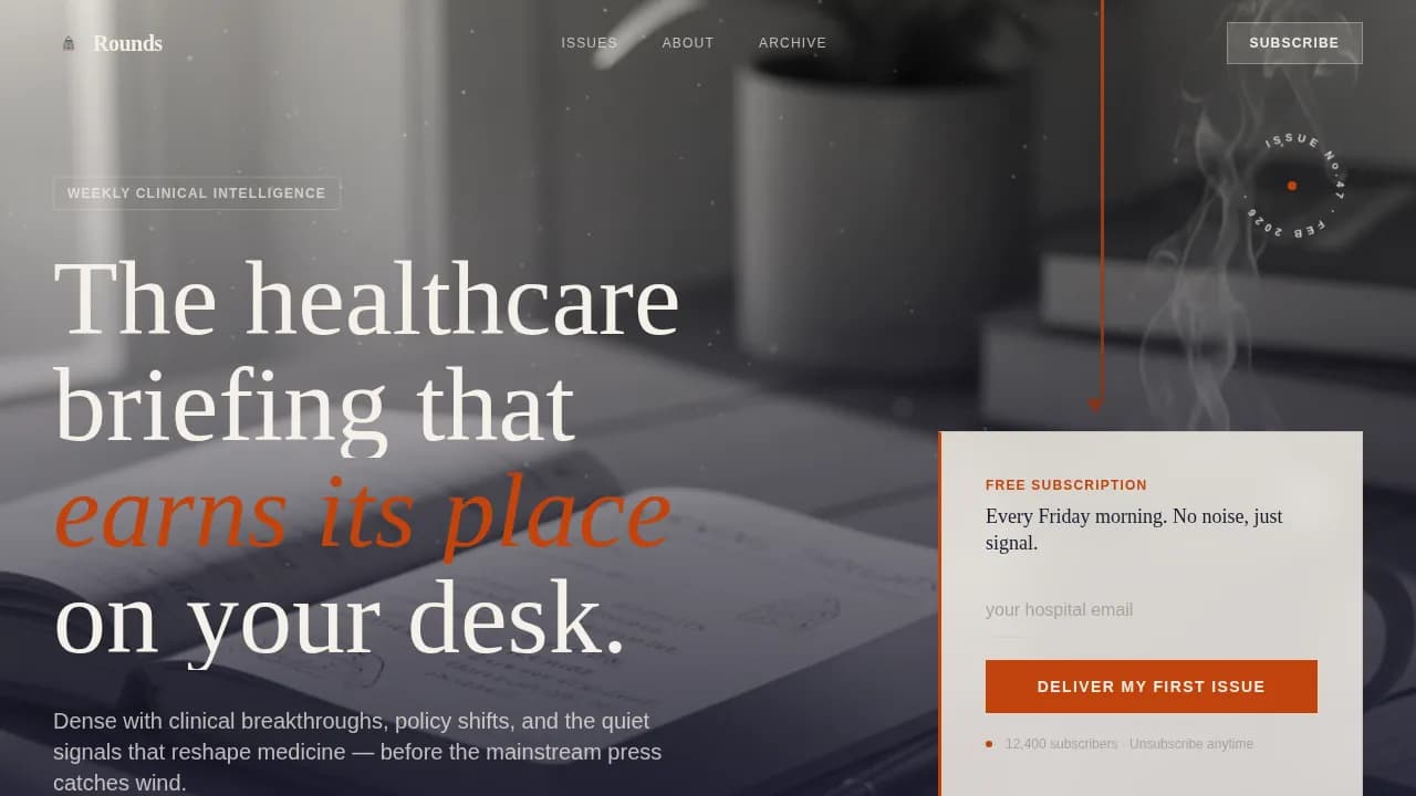Briefing — Clinical Medical Intelligence Landing Page Template