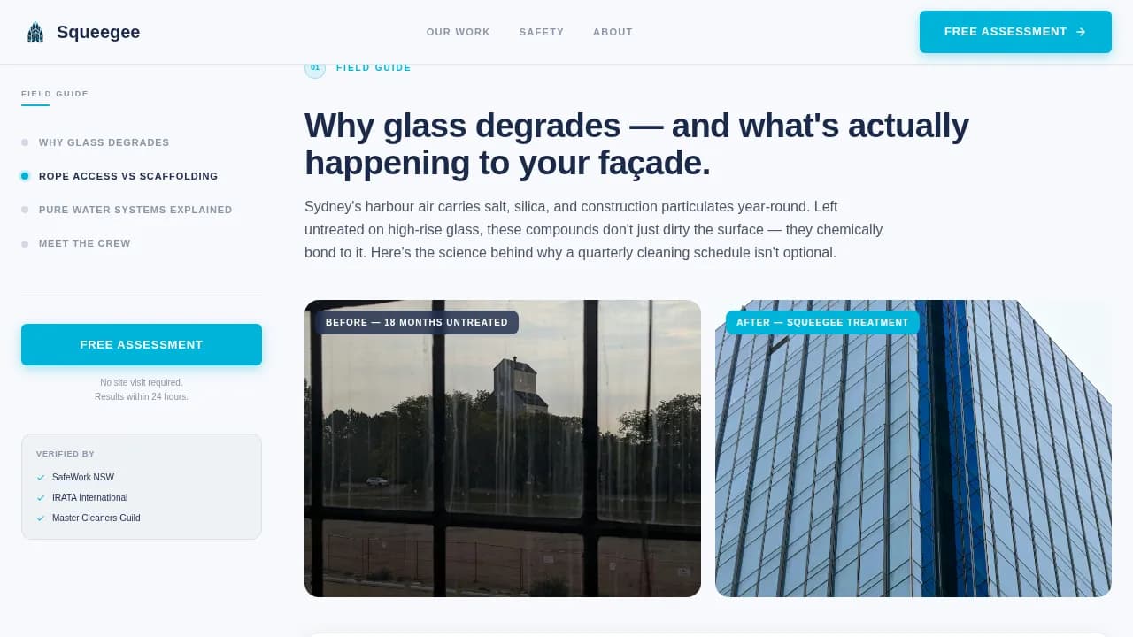 Clarity — Professional Skyscraper Cleaning Landing Page Template