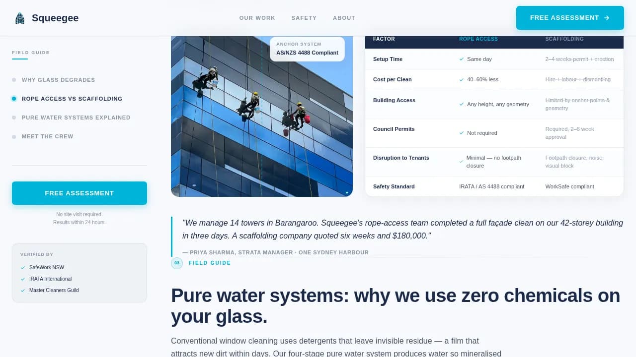 Clarity — Professional Skyscraper Cleaning Landing Page Template