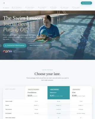 Splash — Premium Aquatic Coaching Landing Page Template