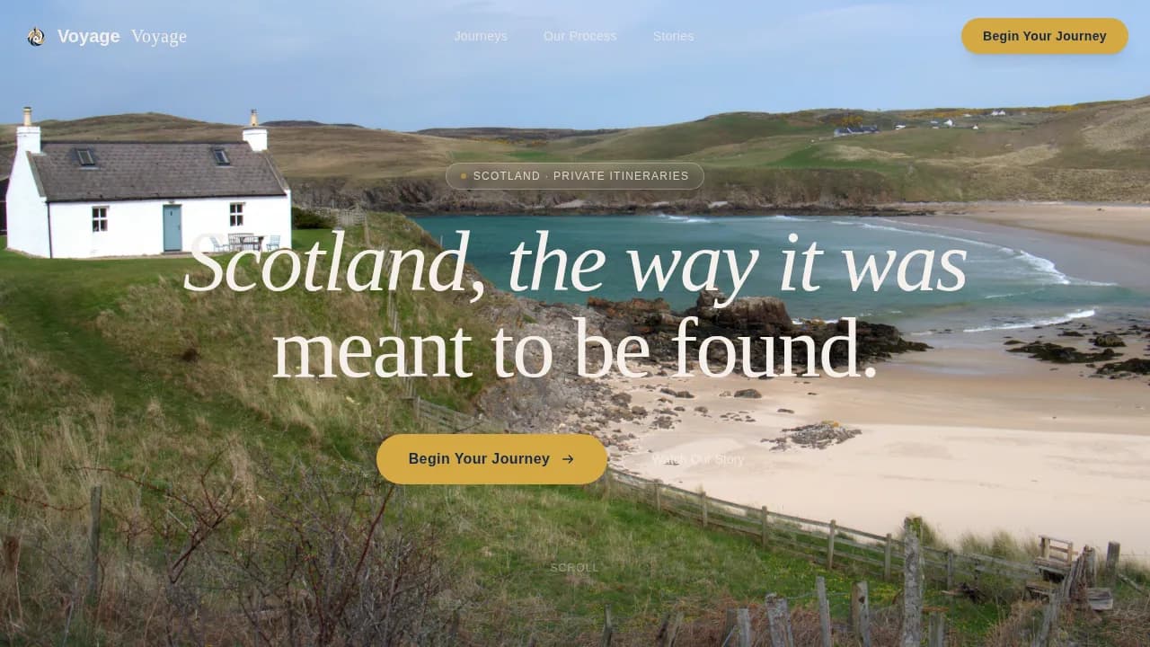 Escape — Curated Scottish Adventure Landing Page Template