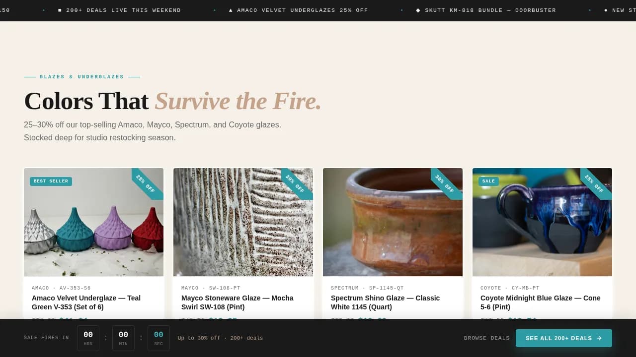 Ceramic — Vibrant Pottery Marketplace Landing Page Template